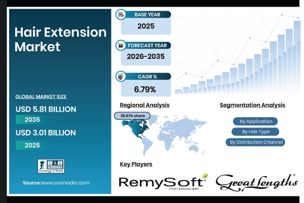 Hair Extension Market Size to Hit USD 5.81 Billion by 2035, at 6.79% CAGR – Research by SNS Insider