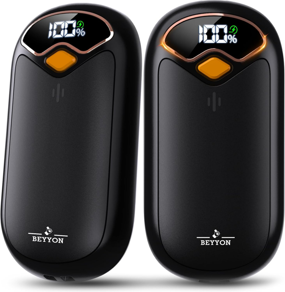 BEYYON Rechargeable Hand Warmers with LED Displays: Two Market-Tested Cold-Weather Essentials, Each in a 2-Pack